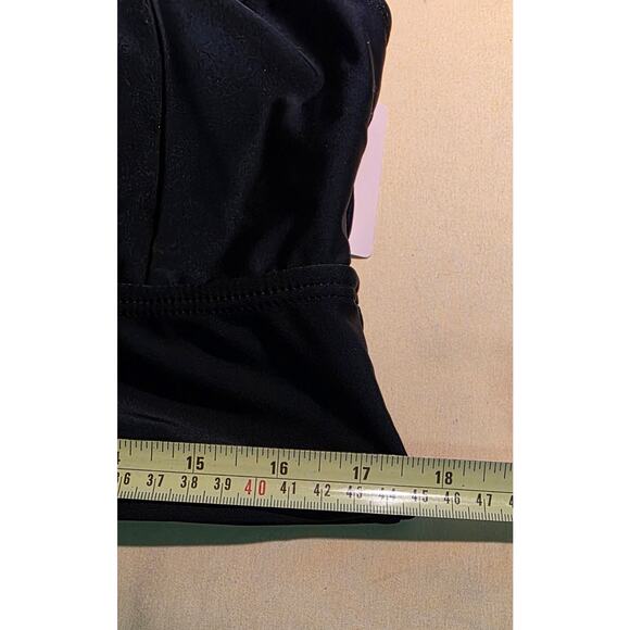 Bloomchic Black Crossover Sheer Ruffle Neck Swim Top Size 18-20 NWT - Picture 5 of 6